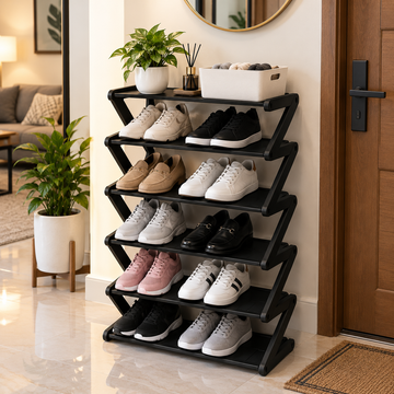 4 Layer ZigZag Shoe Rack